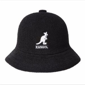 NEW Kangol Big Logo Casual Bucket Hat Black Small